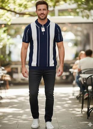 Футболка поло в полоску новая primark xl