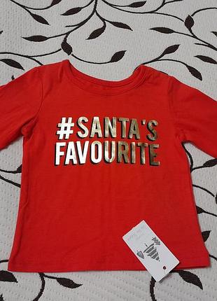 Реглан новогодний 100% хлопок на ребенка 3-6 месяцев, фирмы george