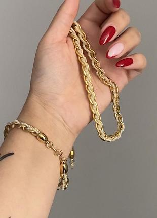 Комплект намисто + браслет trifari американська вінтажна біжутерія