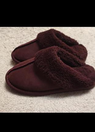 Тапочки от mark & spencer из натуральной овчины.