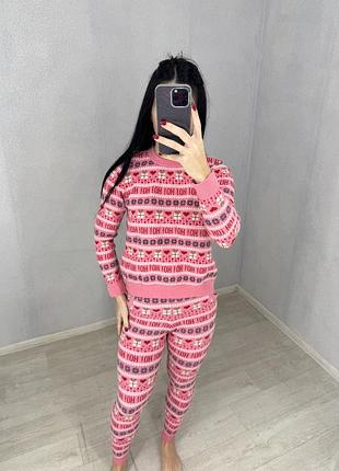 Тепла піжама костюм новорічна