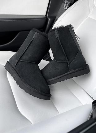 Уггі з натуральних матеріалів ugg w classic short zip black