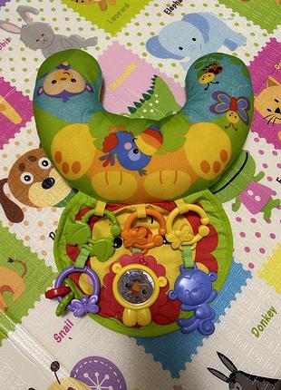 Розвиваюча подушка fisher price для немовлят з брязкальцями та дзеркалом