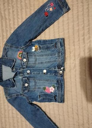 Джинсовая куртка для девочки размер 110 9