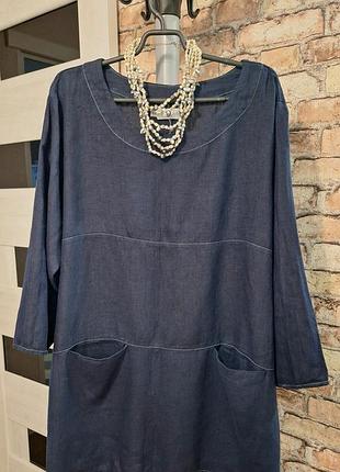 Туніка великого розміру, 100% льон