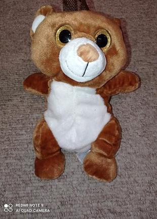 Дитячий рюкзак ведмедик з очима блискітками.