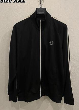 Оригінал чоловіча кофта fred perry великий розмір xxl чорного кольору в ідеалі 🔥