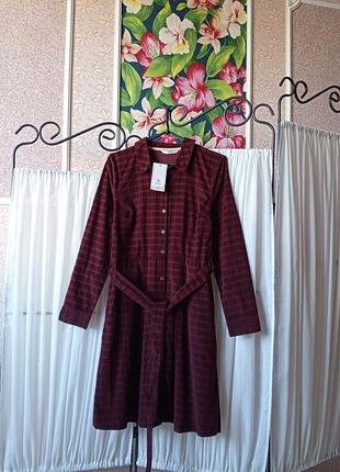 Стильне бордове плаття-рубашка з мікровельвету tu woman.