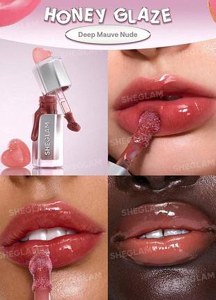 Блиск для губ sheglam glass lock air gloss-born ready тон honey glaze (5585)