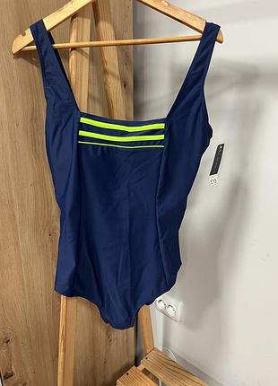 Жіночий суцільний купальник 48 хл синій купальник з чашками