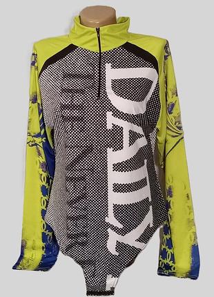 Оригинальное боди с ярким принтом daily paper xxl (52-54), стритстайл, черное белое желтое синее