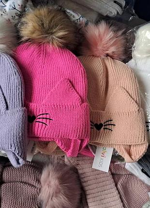 Зимние шапочки на 54 см +
