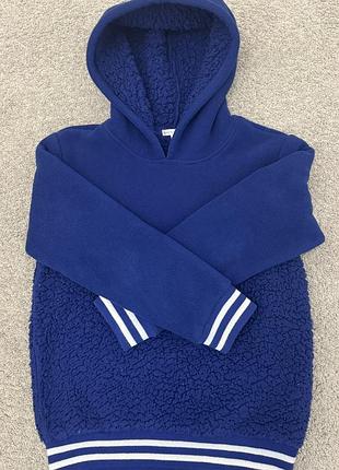 Синя флісова толстовка,худі ,курточка дитяча з махровими вставками 8 р