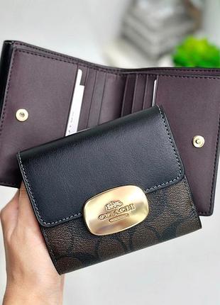 Coach eliza small wallet жіночий брендовий шкіряний гаманець кошельок шкіра коуч коач на подарунок дівчині дружині женский кошелек коуч оригинал