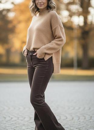 Брюки вельветовые модные шоколад 50/52