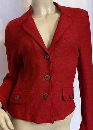 Теплый шерстяной красный кардиган- жакет/ s/brend land haus