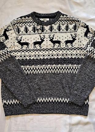 Чоловічий зимовий светр xact nordic з  візерунком "олені"