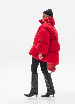 Яркий дутый объемный пуховик пуфер оверсайз