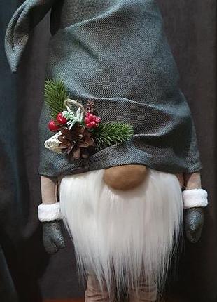 Гном скандинавський, новорічний, ручна робота