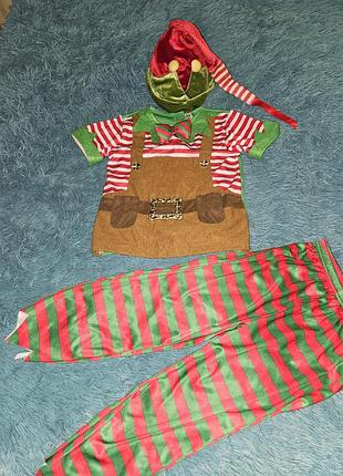Костюм ельф, гном помощник санты на 5-6 лет
