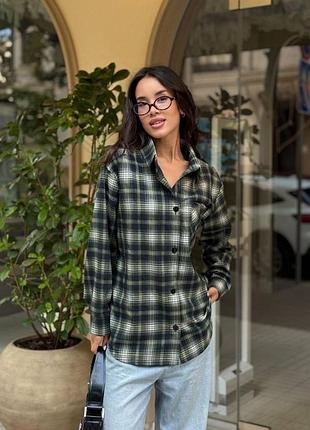 Рубашка в клетку теплая