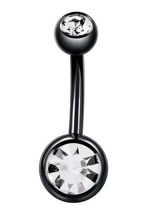 Пирсинг, серьга в пупок медсплав