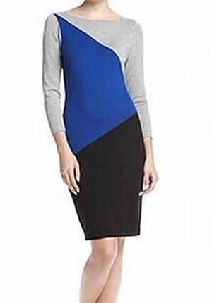 Платье-свитер calvin klein, элегантный, цветной, размер m, серый, синий, черный