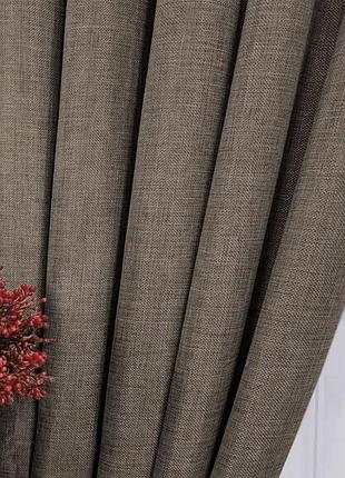 Ткань для штор лен мешковина. шторная ткань цвет какао
