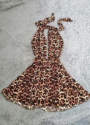 Сукня натуральна бавовна віскоза принт леопард