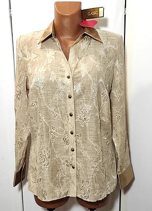 Новая с биркой нарядная рубашка,блуза, блестящая,uk 12