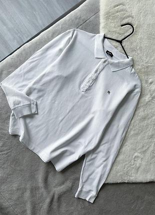 Белый лонгслив поло diesel