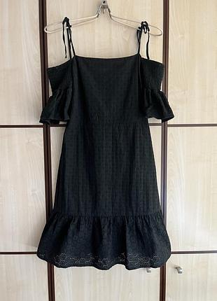 Платье черное коттоновое прошва