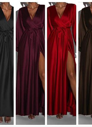 Шелковое платье, женское платье из двойного шелка, палитра цветов.