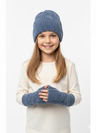 Шапка+мітенки, 100% меринос, дуже мʼяка