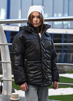 Трендова підліткова куртка оверсайз холофайбер