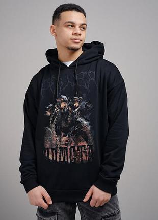 Худі чоловіче демісезонне power, оверсайз, тепле