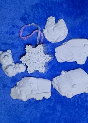 Новогодние гипсовые игрушки для раскрашивания
