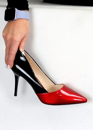 Туфли "tarsi", красный/черный, эколак