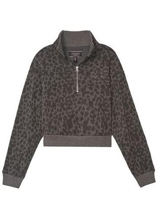Толстовка victoria's secret с леопардовым принтом и молнией до середины груди