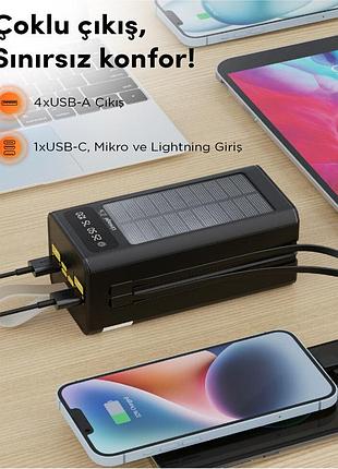 Павер банк powerway tx808000mah с 3-мя кабелями (реальная мощность) power bank.о+
