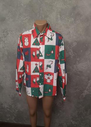 Мужская новогодняя рубашка l снеговик новый год редво