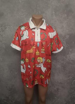 Мужская новогодняя рубашка снеговик новый год редво