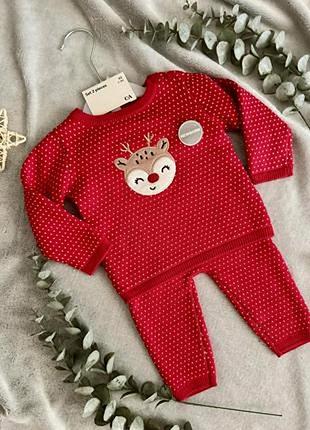 C&amp;a детский новогодний костюм красный 56см(0-1м),68см (3-6м)