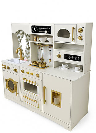 Детская кухня деревянная игровые avko Мессинная вода звуковые и световые эффекты + аксессуары