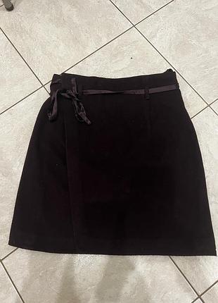 Юбка на запах кашемир и шерсть ягненок цвет пьянящей вишни capucine puerari франция оригинал