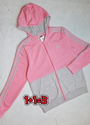 🎁1+1=3 фирменная женская кофта на флисе adidas, размер 44 - 46