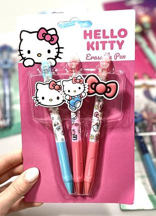 Набір ручок стирачок 3 шт hello kitty