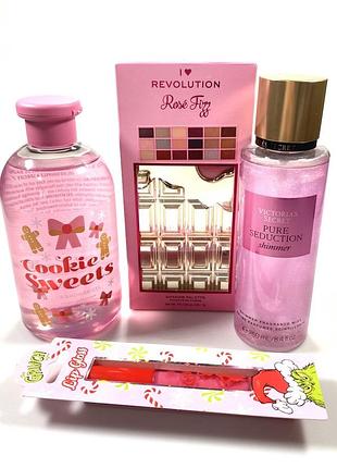 Новогодний подарочный набор для девушки 🎁 блеск, тени, мист, гель для душа