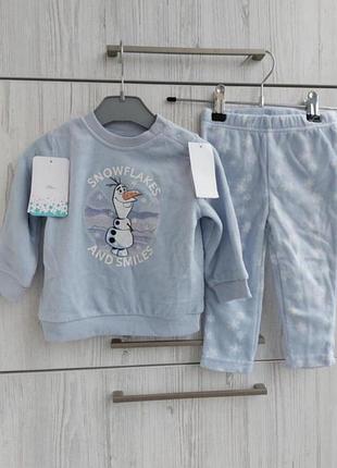 Брендовый теплый флисовый костюм на рост 77-82