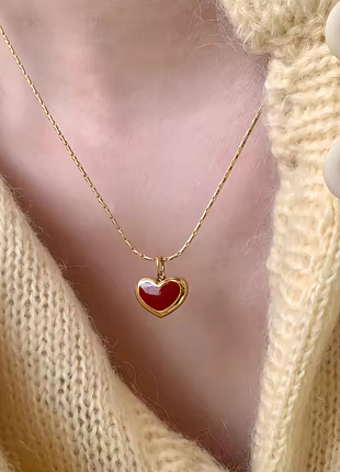 Цепочка с кулоном сердце нержавеющая сталь stainless steel
